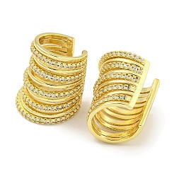 Brass Micro Pave Cubic Zirconia Cuff Earrings&nbsp;EJEW-C104-040G