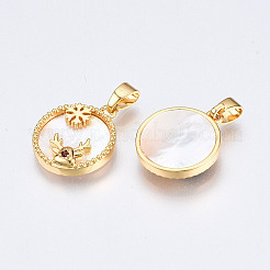 Brass Micro Pave Cubic Zirconia Pendants&nbsp;KK-Q277-020-NF