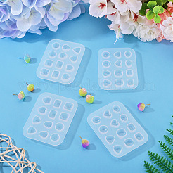 4個 2スタイル DIYイヤリングシリコンモールド  混合図形  ホワイト  50~51x68~68.5x7mm  2個/スタイル&nbsp;DIY-TADJ0001-17