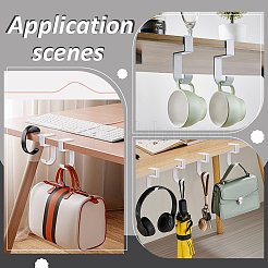 4Pcs Aluminum Alloy Desk Hook for Schoolbag&nbsp;AJEW-AR0005-32