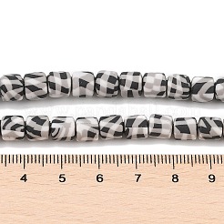 手作りのポリマー粘土ビーズ連  コラム  グレー  6~7.5x5.5~7mm  穴：1.7~2.3mm  約54~65個/連  15.83~16.69''（40.2~42.4センチメートル）&nbsp;CLAY-Z002-01F