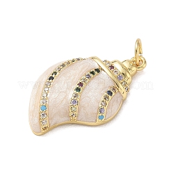 Brass Micro Pave Colorful Cubic Zirconia Pendants&nbsp;CU-CBAFF5B-04G-01