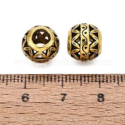 チベット風合金ヨーロピアンビーズ  大穴ビーズ  ロンデル  アンティーク黄金  10x9mm  穴：4.5~5mm&nbsp;FIND-Q121-09AG