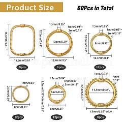 60Pcs 6 Styles Alloy Bead Frame&nbsp;FIND-CA0008-54