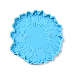 DIY Pet Theme Sunflower with Paw Print Pendant Silicone Molds&nbsp;SIMO-H010-04