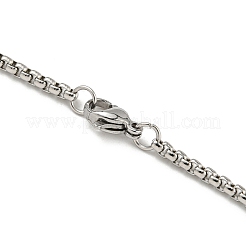 変色しない201ステンレススチール製ペンダントネックレス（男性用）  スカル  ステンレス鋼色  23.58インチ（59.9cm）  頭蓋骨：35.5x21.5x1.3mm&nbsp;NJEW-Q336-04A-P