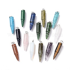 Natural & Synthetic Mixed Stone Pointed Pendants&nbsp;G-D850-M