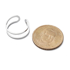 304 Stainless Steel Hollow Cuff Rings for Women&nbsp;RJEW-S395-01P