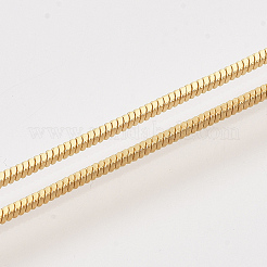 真鍮スクエアスネークチェーンネックレスメイキング  カニカン付き  ゴールドカラー  18.5インチ（47.2cm）  1mm&nbsp;MAK-T006-10A-G
