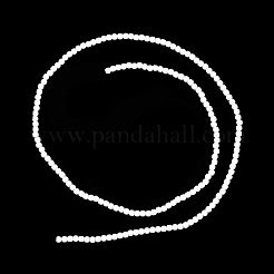 ジェイド風ガラスビーズ連売り  ラウンド  ホワイト  2~2.5mm  穴：0.6mm  約173~180個/連  14.57''~14.84''（37~37.7センチメートル）&nbsp;GLAA-K062-A01-08