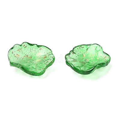 ガラスビーズ  蓮の花びら  淡緑色  24.5x24x6.5mm  穴：1.2mm&nbsp;GLAA-Q095-01D-1