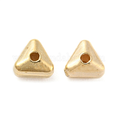 CCBプラスチックビーズ  三角形  ゴールドカラー  4x4.5x3mm  穴：0.5mm&nbsp;CCB-K011-01G-1