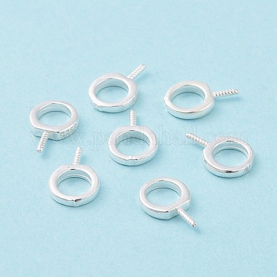 925 Sterling Silver Screw Eye Peg Bails&nbsp;STER-D035-42S-1