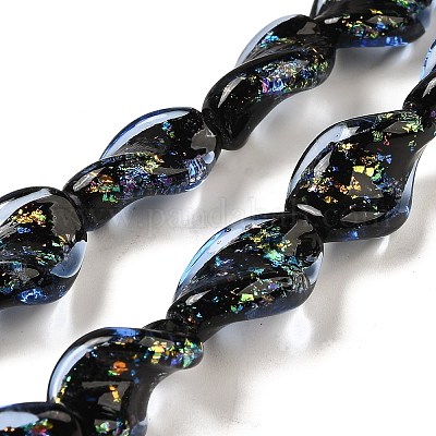 Handmade Dichroic Foil Glass Beads Strands&nbsp;DICH-U001-08A-1