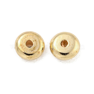 Ccbプラスチックスペーサービーズ  フラットラウンド  ゴールドカラー  5x2mm  穴：1.2mm&nbsp;CCB-L014-02C-G-1