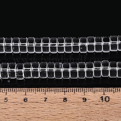 透明ガラスビーズ連売り  フラットラウンド  透明  8~8.5x4~4.5mm  穴：0.7~1mm  約95~100個/連  14.57~15.35''（37~39センチメートル）&nbsp;GLAA-N026-4x8mm-T06-1