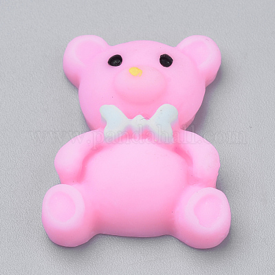 樹脂カボション  クマ  ミックスカラー  22~23x18x6mm&nbsp;CRES-Q197-14-1