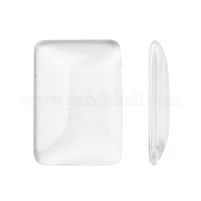 Transparent Rectangle Glass Cabochons&nbsp;GGLA-R025-33x23-1