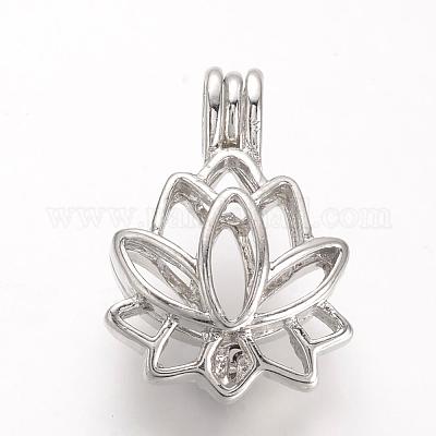 合金アロマペンダント  ケージペンダント  花  プラチナ  25x17.5x10.5mm  穴：3.5x4.5mm  インナー対策：11.5x14mm&nbsp;PALLOY-S062-40P-1