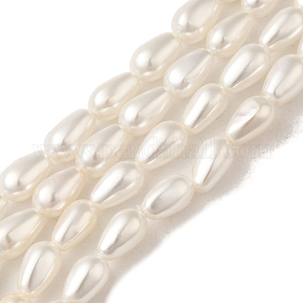 Electroplate Shell Pearl Beads Strands BSHE-G010-4x6mm-01-1