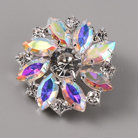 Brass Rhinestone Shank Buttons&nbsp;FIND-WH0110-263A-1