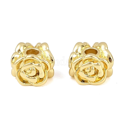 真鍮ビーズ  花  18KGP本金メッキ  8x7.5x6mm  穴：2mm&nbsp;KK-D109-06G-1