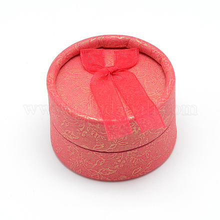 厚紙のリングボックス  フラットラウンド  レッド  5.5x3.5cm&nbsp;CBOX-R036-21C-1