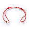Elastic Cord Bracelet Making, with Iron Jump Rings, Adjustable, Red, 130mm
