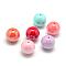 Pearlized Style Acrylic Beads, Round, Mixed Color, 14mm, Hole: 2mm, about 320pcs/500g