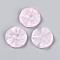 Transparent Glass Beads, Round with Leaf, Pink, 25.5x5.5mm, Hole: 1.6mm
