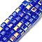 Electroplate Glass Beads Strands, Cube, Faceted, Blue, 7x7x7mm, Hole: 1.4mm, about 99pcs/strand, 27.44''(69.7cm)