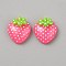 Transparent Resin Cabochons, Strawberry, Pale Violet Red, 20x17x7mm
