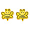 Translucent Acrylic Pendants, 3D Printed, Bees, Yellow, 34.5x33x3mm, Hole: 1.2mm