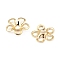 Brass Bead Caps, Cadmium Free & Lead Free, 5-Petal Flower, Real 14K Gold Plated, Light Gold, 9x9x2mm, Hole: 1.8mm