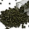 TOHO 6/0 Round Beads, Japanese Seed Beads, (617) Matte Color Dark Olive, 4mm, Hole: 1.5mm, about 7570pcs/pound