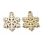 Alloy Enamel Pendants, for Christmas, Snowflake, White, Golden, 20.5x16x1.7mm, Hole: 1.5mm