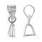 Brass Ice Pick Pinch Bails, Silver, 9x2.5mm, Hole: 4x5mm