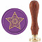 Brass Wax Seal Stamp with Handle, for DIY Scrapbooking, Star Pattern, 3.5x1.18 inch(8.9x3cm)