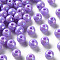 Opaque Acrylic Beads, AB Color Plated, Round, Lilac, 6x5mm, Hole: 1.8mm, about 4400pcs/500g
