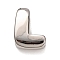 Brass Beads, Long-Lasting Plated, Rack Plating, Lead Free & Cadmium Free, Platinum, Letter L, 20.5x15.5x7mm, Hole: 18x4mm