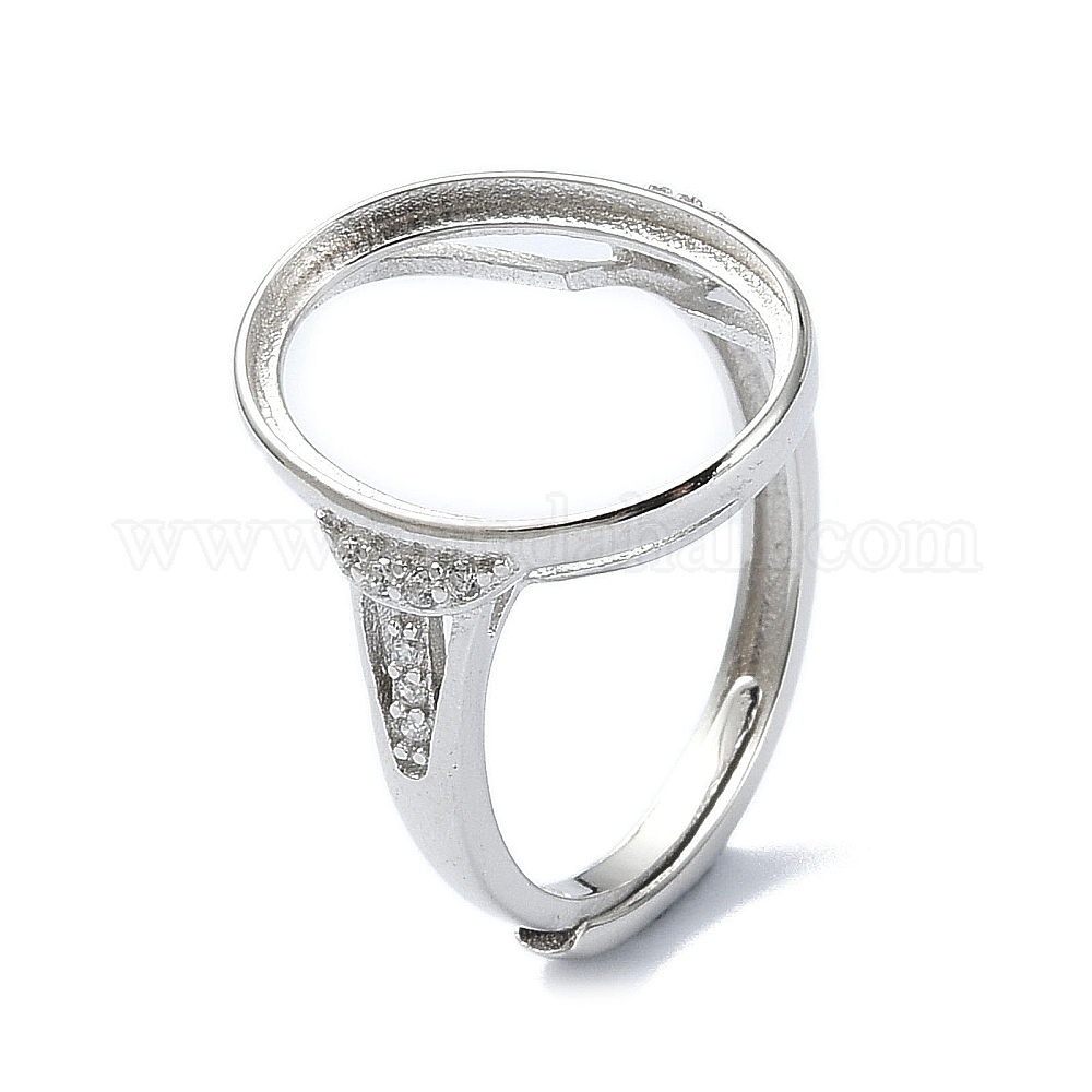 Wholesale Adjustable 925 Sterling Silver Open Bezel Ring Settings ...
