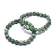 Natural Green Spot Jasper Bead Stretch Bracelets&nbsp;BJEW-K212-A-017-7