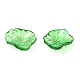 ガラスビーズ  蓮の花びら  淡緑色  24.5x24x6.5mm  穴：1.2mm&nbsp;GLAA-Q095-01D-3