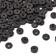 ココナッツビーズ  染め  ドーナツ  ブラック  9x2~5mm  穴：2mm  約100個/袋&nbsp;COCB-TA0001-02B-9mm-1
