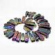 Electroplated Natural & Dyed Agate Bead Strands&nbsp;G-N0169-001F-1