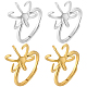 4Pcs 2 Colors Brass Adjustable Ring Findings&nbsp;KK-BBC0023-71-1