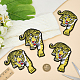 ポリエステル服パッチ  虎  きいろ  98x80x2mm&nbsp;PATC-WH20816-005-4