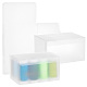 取り外し可能な透明プラスチックボックス  長方形  ホワイト  12x9.5x7cm  内径：6.9x11.8のCM&nbsp;CON-WH0085-46-7