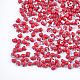 ガラスシードビーズ  フリンジティアドロップビーズ  不透明色  ツートン  ファイヤーブリック  3.5~4x2.5~6mm  穴：1mm  約4500個/袋&nbsp;SEED-R032-01-C02-2