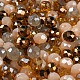 ガラスビーズ  多面カット  ロンデル  バリーウッド  6x5mm  穴：1mm  約2360個/500g&nbsp;EGLA-A034-LM6mm-34-2